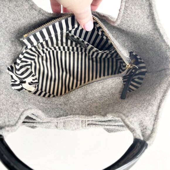Kate Spade Wool bow tote bag with black leather trim - Picture 7 of 9